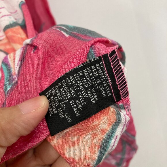 New Unique Spectrum Large Pink White Floral Lace Feminine Button Down Vacation - Picture 6 of 8